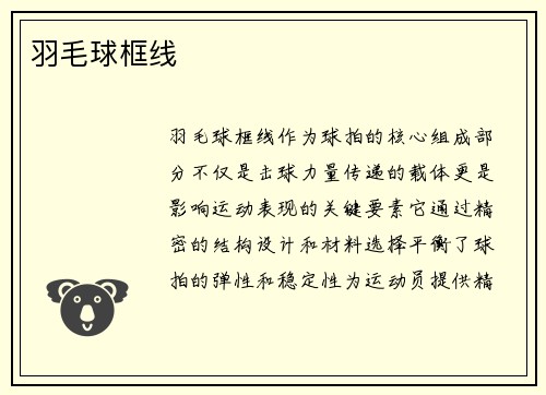 羽毛球框线